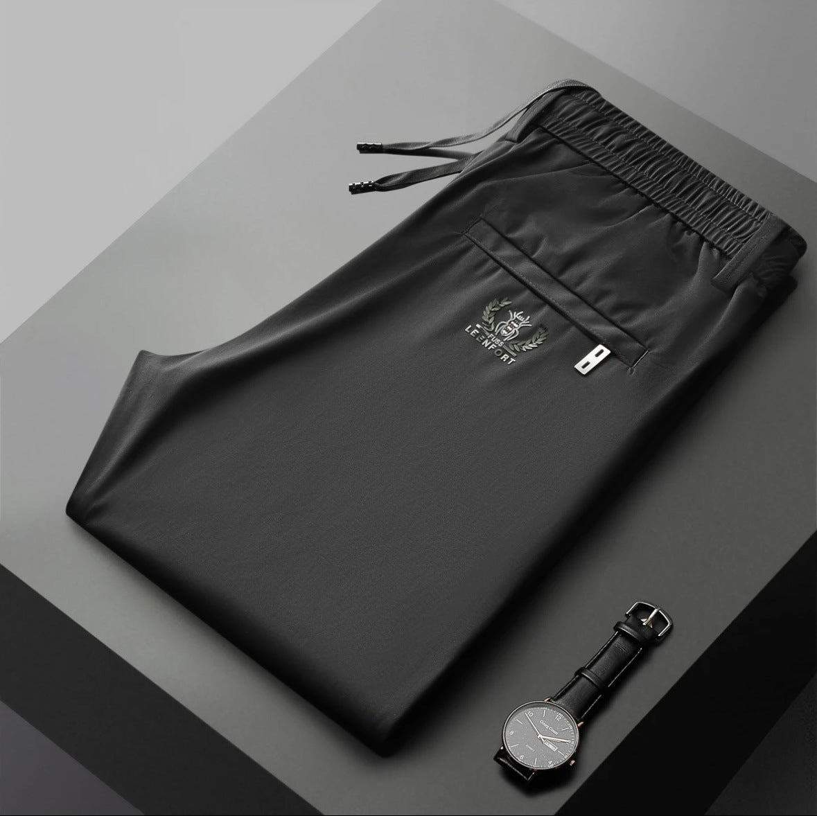 Summer Lightweight Ice-silk Pants Loose Straight Fit