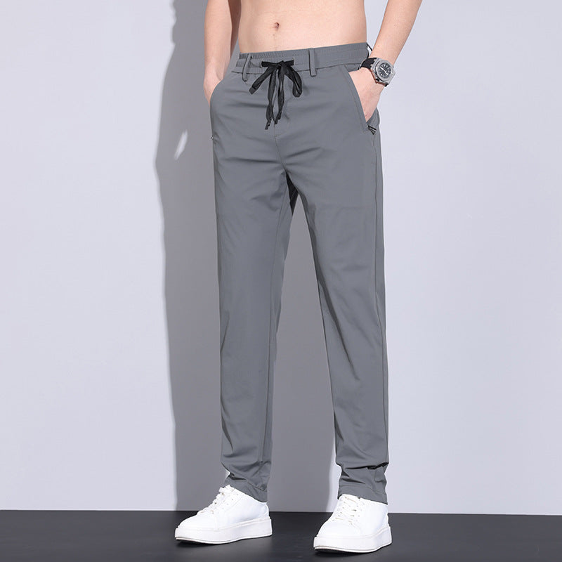 Summer Lightweight Ice-silk Pants Loose Straight Fit