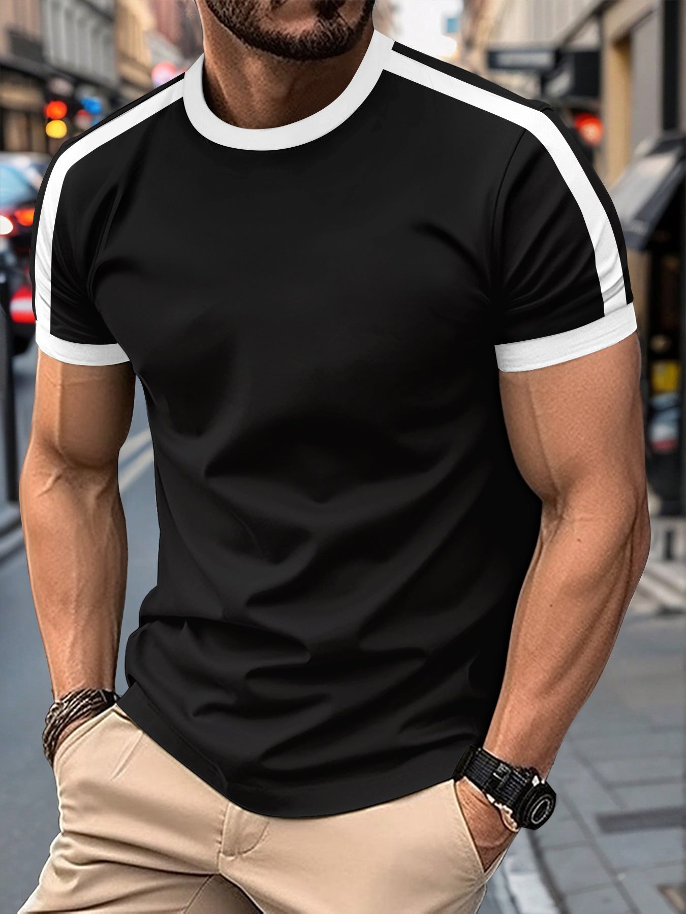Mens Casual Short-sleeve Sports T-shirt