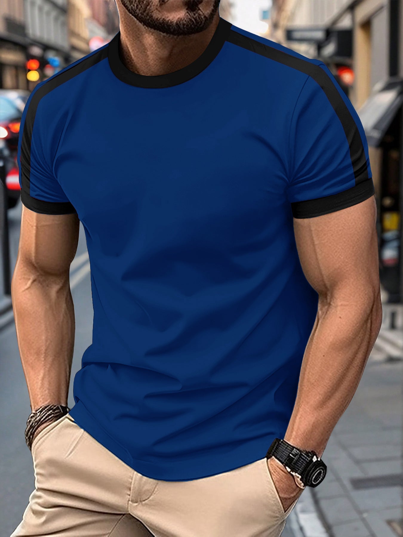Mens Casual Short-sleeve Sports T-shirt
