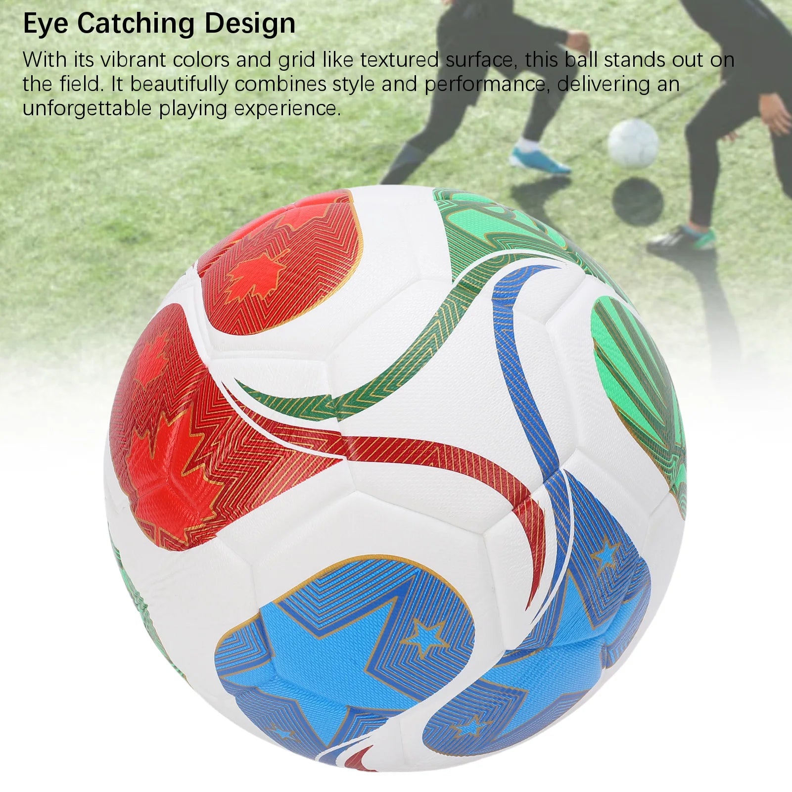 Soccer Ball Size 5 PU Wear Resist Thickened Water Proof Soccer Ball for Standard 11 Person Play Water Proof Soccer Ball