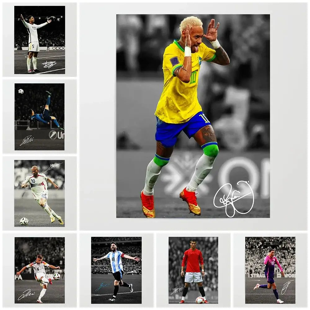 Soccer Sport Player Portrait Posters Print Football Play Picture Canvas Wall Painting Living Room Bedroom Home Decor