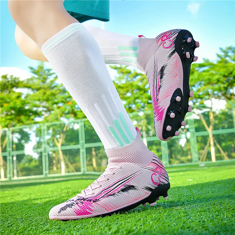 Men's Soccer Shoes Anti-slip TF/FG Football Boots Breathable Outdoor Grass Soccer Boots Low-Top Non-Slip Sports Soccer Sneakers