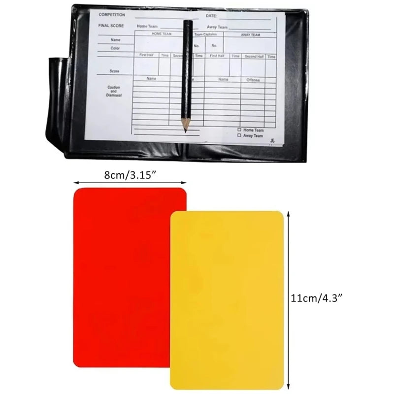 Soccer Referee Card Sets,warning Referee Red And Yellow Cards With Wallet Score Sheets,pencil Soccer Accessories