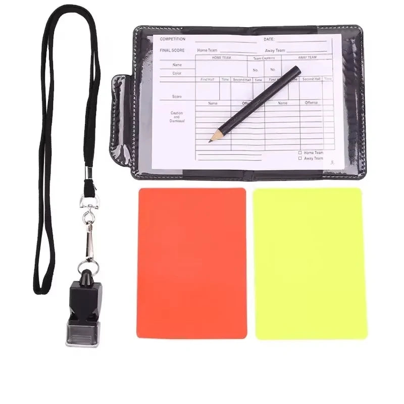Soccer Referee Card Sets,warning Referee Red And Yellow Cards With Wallet Score Sheets,pencil Soccer Accessories