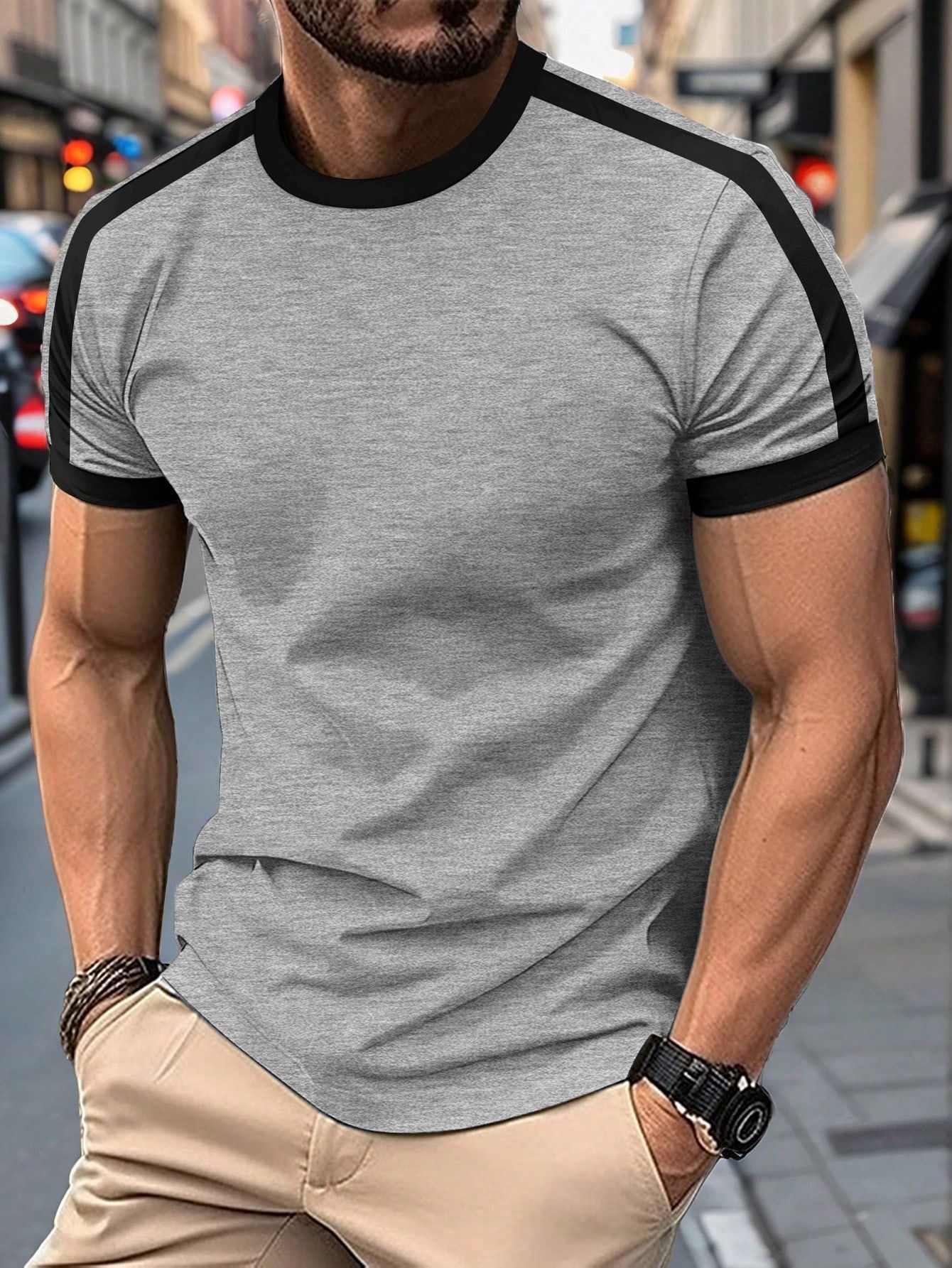Mens Casual Short-sleeve Sports T-shirt