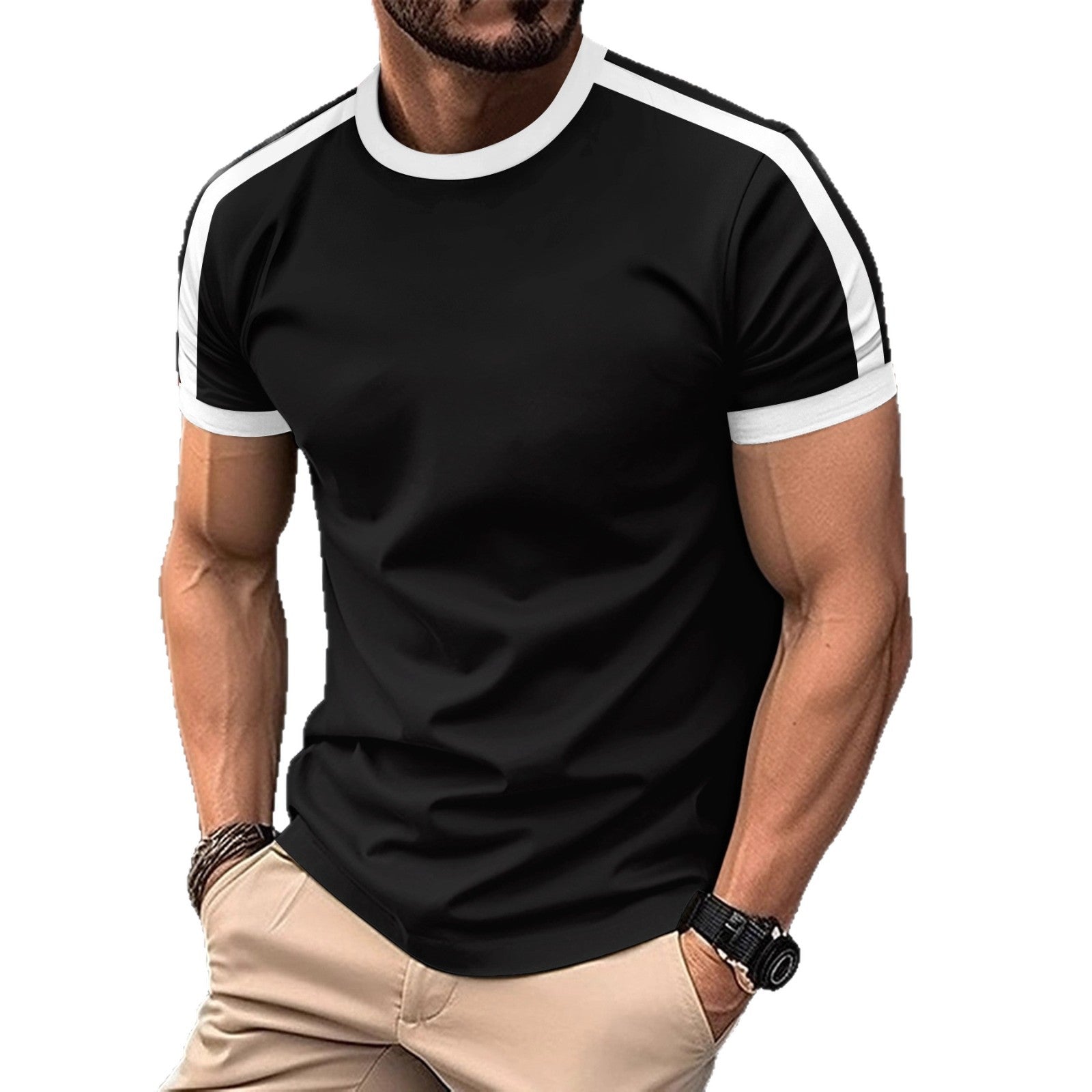Mens Casual Short-sleeve Sports T-shirt