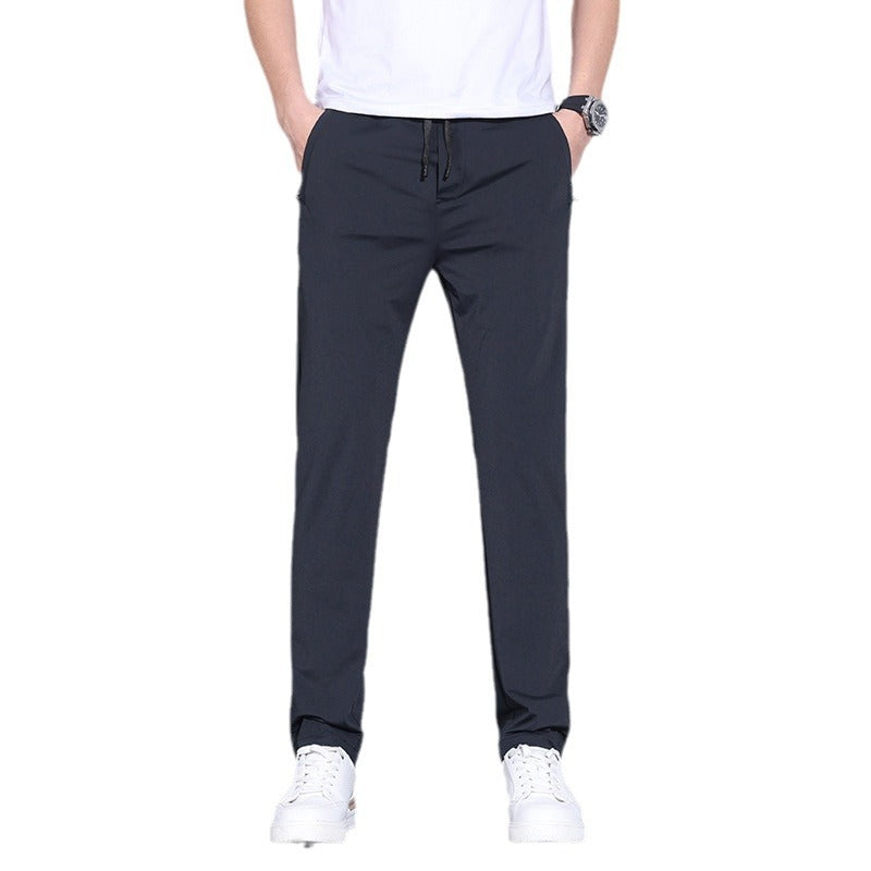 Summer Lightweight Ice-silk Pants Loose Straight Fit