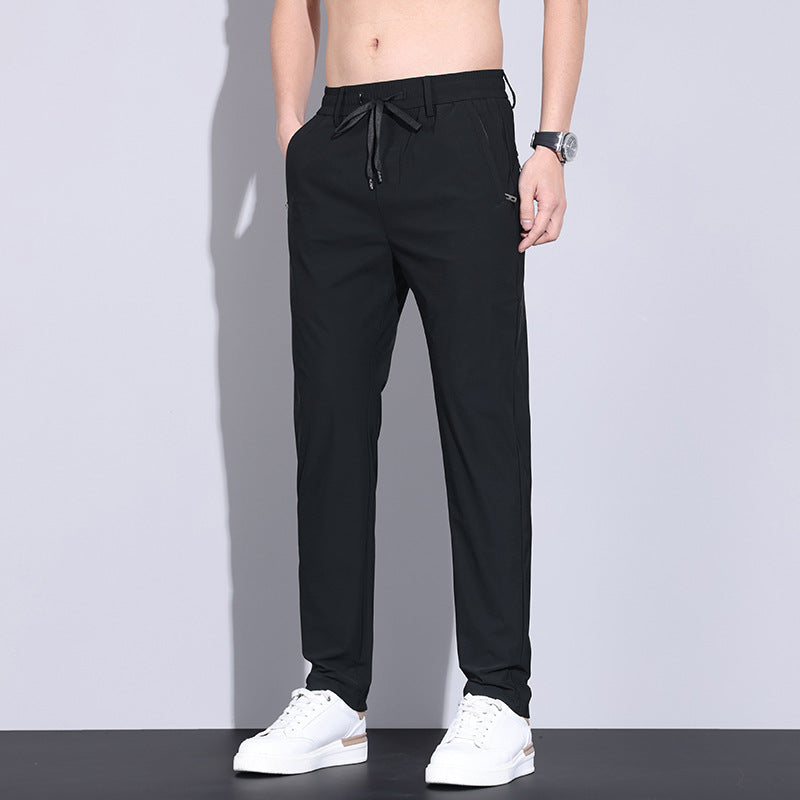 Summer Lightweight Ice-silk Pants Loose Straight Fit